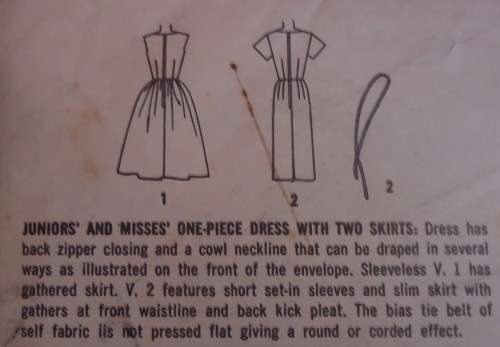 VERY VINTAGE SIMPLICITY PATTERNS 4290 ONE PIECE DRESS SIZE 16 BUST 36 SEE LISTING