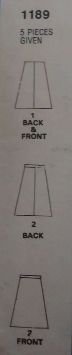 STYLE PATTERNS 1189 SET OF SKIRTS SIZE 14 WAIST 71 CM  COMPLETE