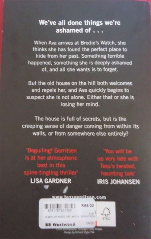 TESS GERRITSEN "SHAPE OF THE NIGHT  LARGE SOFT COVER