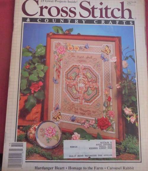 CROSS STITCH & COUNTRY CRAFTS  USA SEPT/OCTOBER 1989 28 A4 PAGES WITH PATTERNS