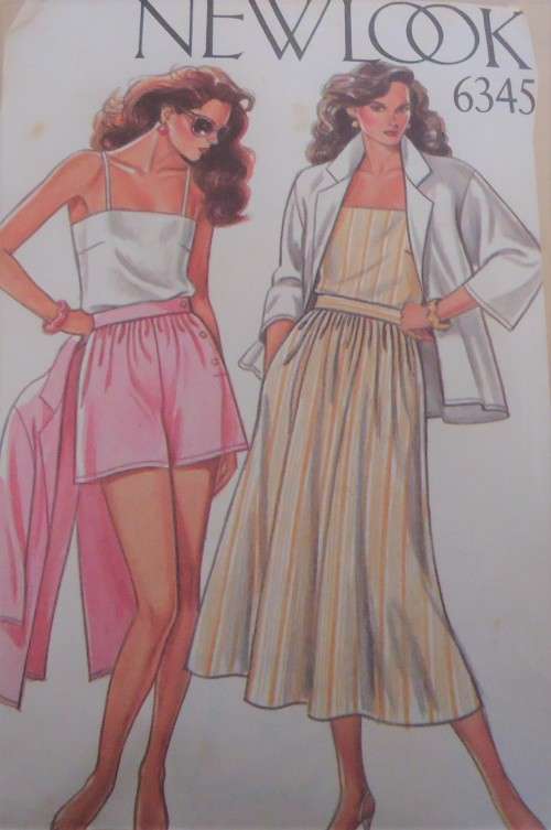 NEW LOOK PATTERNS 6345 JACKET-CAMI TOP-SHORTS-SKIRT SIZES 8 - 18 - COMPLETE