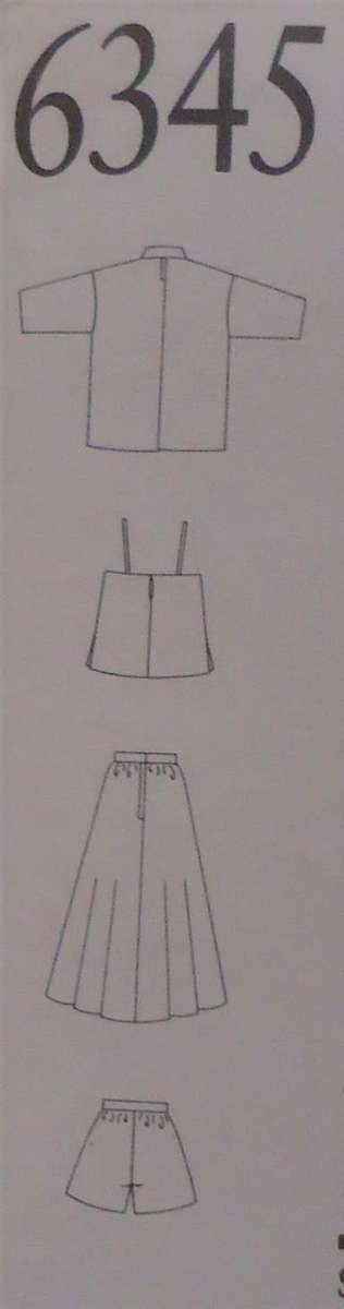NEW LOOK PATTERNS 6345 JACKET-CAMI TOP-SHORTS-SKIRT SIZES 8 - 18 - COMPLETE