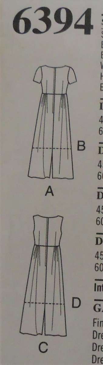 NEW LOOK PATTERNS 6394 HIGH BODICE DRESS SIZES 8 - 18 - COMPLETE