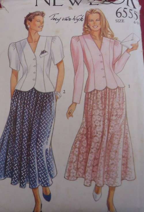 NEW LOOK PATTERNS 6555 JACKET-SKIRT- TOP SIZES 6 - 18 COMPLETE