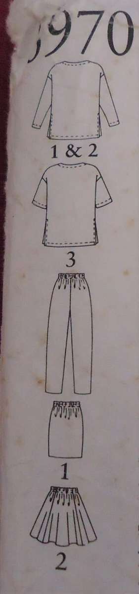NEW LOOK PATTERNS 6970 LOOSE FITTING TOP-PANTS-SKIRT  SIZES 6- 16 COMPLETE