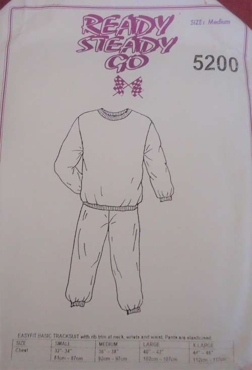 READY-STEADY-GO PATTERN - NUMBER 5200 TRACKSUIT- SIZE MEDIUM 36/38" COMPLETE