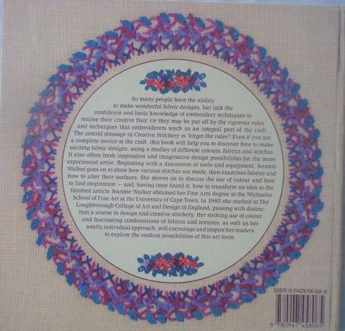 CREATIVE STITCHERY - A SOUTH AFRICAN GUIDE - JEANNIE WALKER- 72 PAGES A5 SIZE HARD COVER BOOK