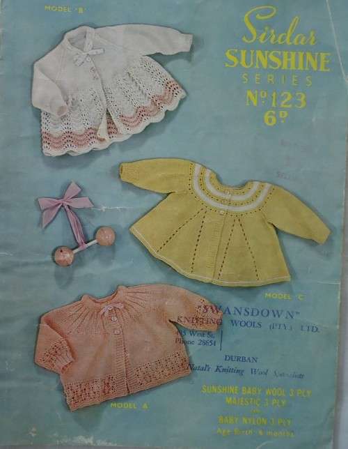 SIDAR  ## 123  -BABY`S MATINEE COATS TO FIT BIRTH - 6 MONTHS