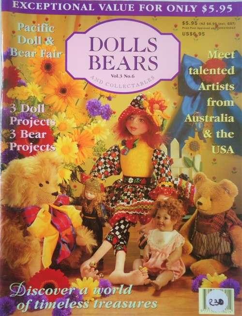 DOLLS & BEARS - VOL 3 NO 6 - 1997 - 100 PAGES WITH PATTERN PULLOUT