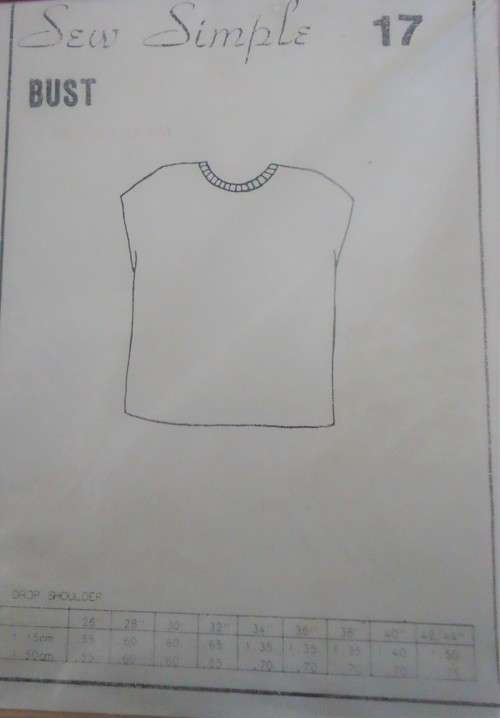 SEW SIMPLE PATTERNS # 17 - DROP SHOULDER TOP SIZE 36" OR 92 CM