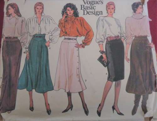 VOGUE PATTERN 1247 SET OF SKIRTS SIZE 12-14-16 COMPLETE & MOSTLY UNCUT
