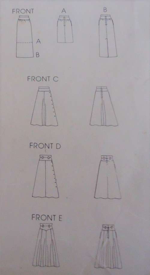 VOGUE PATTERN 1247 SET OF SKIRTS SIZE 12-14-16 COMPLETE & MOSTLY UNCUT