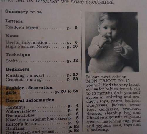 MON TRICOT SPECIAL`NO 14` -EASY TO KNIT & CROCHET - 80 PAGES - NO COVER