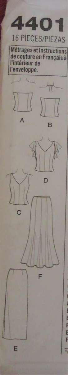 NEW SIMPLICITY PATTERNS 4401 EVENING TOPS & SKIRTS SIZES 20W-28W COMPLETE-UNCUT-F/FOLD
