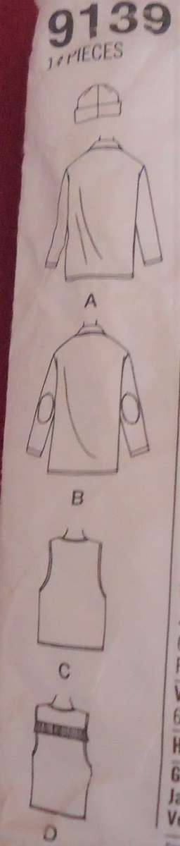 SIMPLICITY 9139 MEN'S JACKET-VEST-HAT SIZE BB- L- XL SEE LISTING
