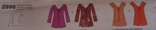 SIMPLICITY 2898 SET OF KNIT TOPS SIZE 10 - 20  COMPLETE - CUT TO SIZE 18