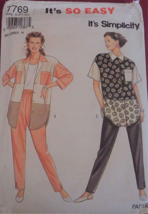 SIMPLICITY 7769 TOP & PANTS  SIZEPT - XL - SEE LISTING