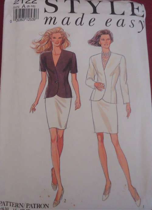 STYLE 2122 JACKETS & SKIRT SIZE A = 6 - 16 COMPLETE-UNCUT-FACTORY FOLDED
