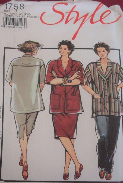 STYLE 1744 FOR LARGER SIZE LADIES SHIRT-PANTS-SKIRT SIZE A =  18 - 24 -COMPLETE