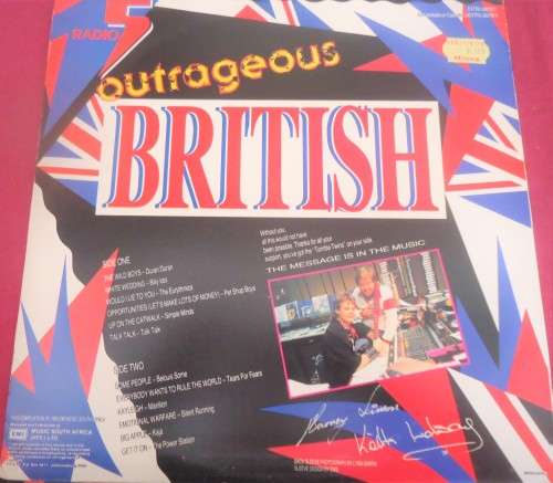 RADIO 5  - OUTRAGEOUS BRITISH -  1985 EMI VINYL LP - EXTRA 2607971