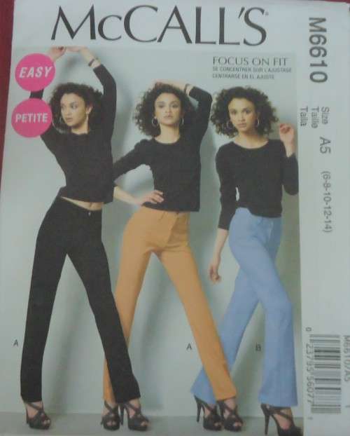 McCALLS M6610 SET OF JEANS SIZE A5=6-8-10-12-14 COMPLETE-UNCUT-FACTORY FOLDED