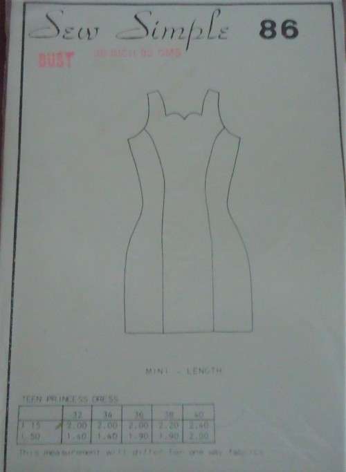 SEW SIMPLE PATTERNS #86 TEEN/MINI PRINCESS DRESS SIZES 36` or 92 cm COMPLETE-UNCUT