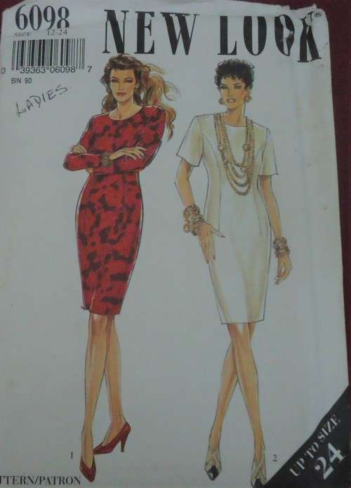 NEW LOOK PATTERNS 6098 TAILORED DRESS SIZES 12-24 COMPLETE-UNCUT- FACTORY FOLDED
