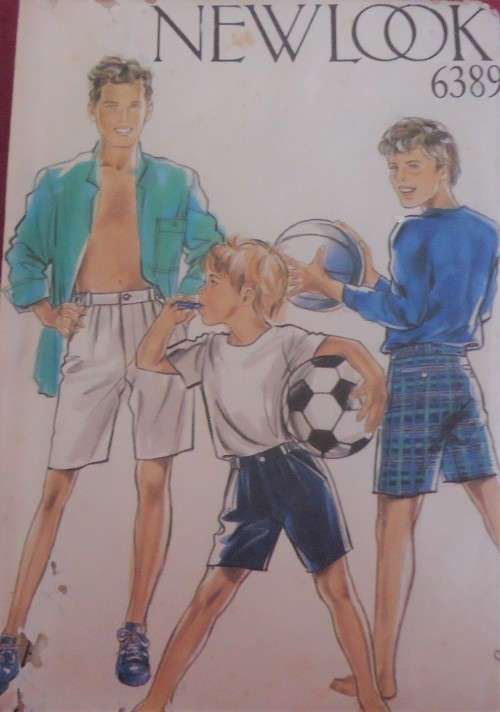 NEW LOOK PATTERNS 6389 BOYS SHORTS  SIZE  4 - 12 YEARS - COMPLETE