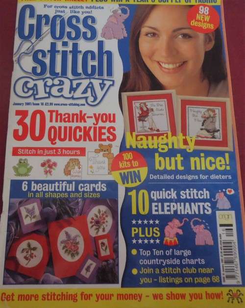 CROSS STITCH CRAZY -  ISSUE 16 JANUARY 2001 - 84 A4 PAGES WITH PATTERNS