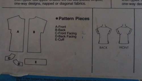 SIMPLICITY PATTERNS 5345 PULLOVER TOP SIZE SMALL 10-12  COMPLETE