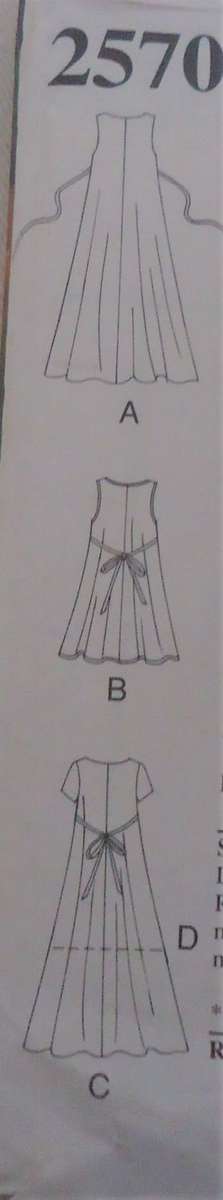 STYLE PATTERNS 2570 TIEBACK DRESS  SIZE A= S - XXL  (CUT TO LARGE 18 - 20 COMPLETE