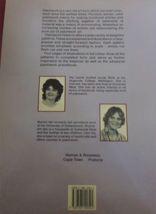 PATCHWORK PATTERNS  BY VIA LAURIE & MARTINI NEL- 80 PAGE SOFT COVER BOOK