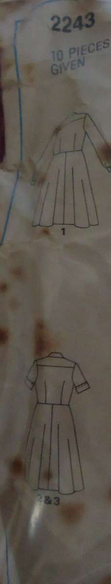 STYLE 2243 FRONT BUTTON DRESS  SIZE 10 BUST 83 CM - COMPLETE & WELL USED