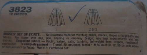 VINTAGE STYLE 3823  SET OF FLARED SKIRTS SIZE 10 & 12  COMPLETE