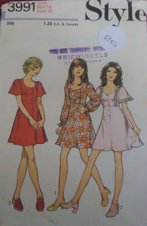 STYLE 3991  JUNIOR/TEEN DRESS SIZE 14 BUST 36" COMPLETE