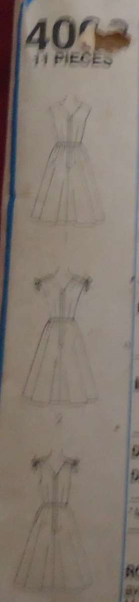 STYLE 4068 DRESS WITH FITTED BODICE & V NECKLINE SIZE 12-14-16 COMPLETE