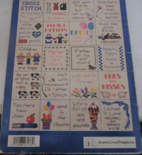 "360 MINI MESSAGES"- CROSS STITCH PATTERNS - BY DALE BURDETT - BOOK ONE