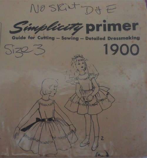 VINTAGE SIMPLICITY 1900  GIRLS TOP ONLY SIZE 3 YEARS - ONLY PATTERN & INSTRUCTIONS SUPPLIED
