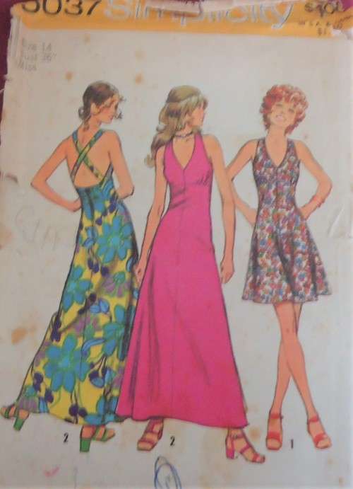 SIMPLICITY 5037 HALTER DRESS SIZE 14 BUST 36" SEE LISTING