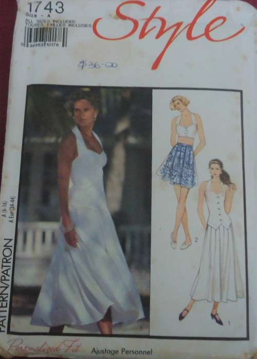 STYLE PATTERN 1743 TOPS-SKIRTS SIZE A=6-16 COMPLETE