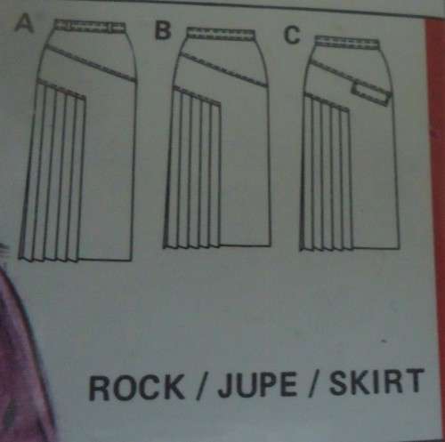 BURDA 6168  SKIRT WITH PLEATS - SIZE 8-10-12--14-16-18-20-40 COMPLETE