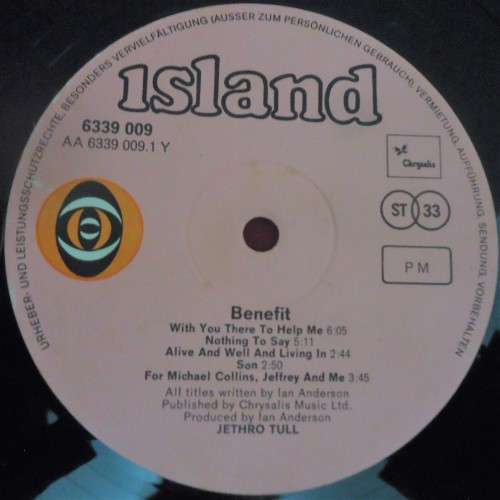 JETHRO TULL - BENEFIT - GERMAN ISSUE 1970 ISLAND GATEFOLD VINYL LP -6339 009 - V/CLEAN