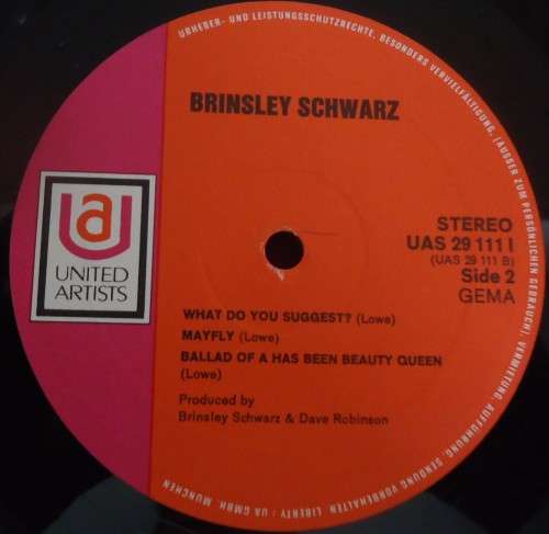BRINSLEY SCHWARTZ - SELF TITLED -GERMAN ISSUE - UNITED ARTISTS GATEFOLD VINYL LP -UAS 29 111