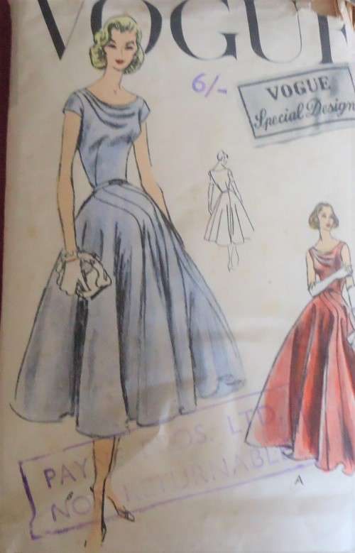 VINTAGE VOGUE PATTERN 4732 ONE PIECE DRESS SIZE 16 BUST 36" COMPLETE