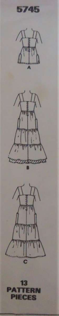 McCALL'S PATTERN 5745 DRESS-PINAFORE-TOP SIZE 10 BUST 32 1/2" COMPLETE