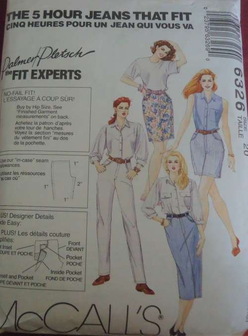 McCALL'S PATTERN 6326 SKIRT-PANTS-SHORTS SIZE 20 COMPLETE