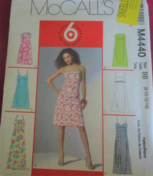 McCALL'S PATTERN M4440  SUNDRESSES  SIZE-BB=8-10-12-14 COMPLETE