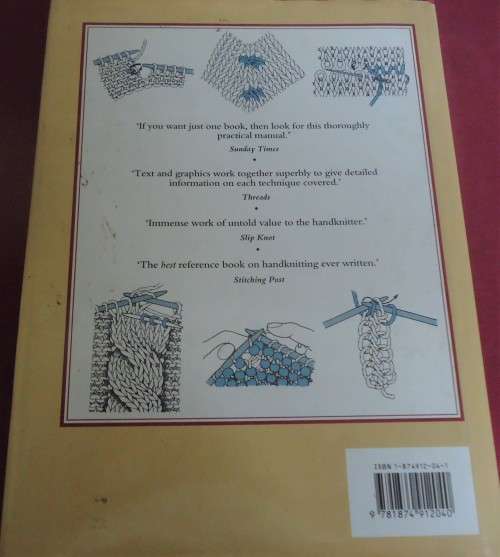 THE HANDKNITTER'S HANDBOOK- A COMPREHENSIVE GUIDE FOR  HANDKITTING-MONTSE STANLEY 320 PAGE HARDCOVER