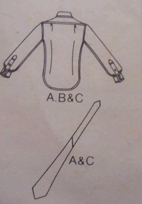 BUTTERICK 6905 MEN'S SHIRT & TIE SIZE NECK 16 COMPLETE