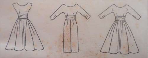 VINTAGE BUTTERICK 7685 DRESS WITH SLIM OR FULL SKIRT SIZE 16 BUST 36" COMPLETE